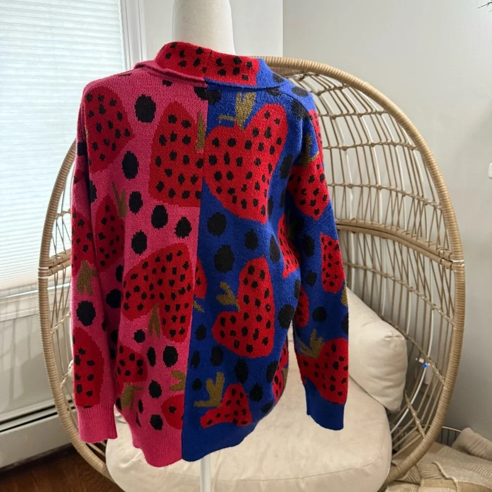FARM Rio Pink and Blue Strawberry Cardigan - Picture 3 of 9
